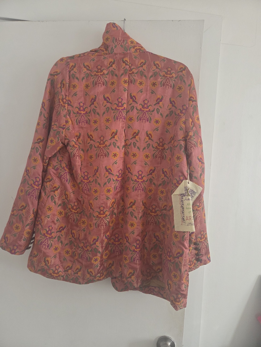 Aratta Floral Pink Velvet Blazer Jacket - Women's - Picture 4 of 10